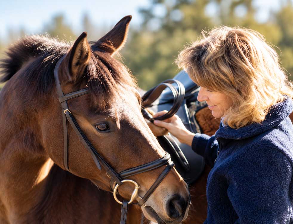 Horse and handler on a Central Virginia equestrian property